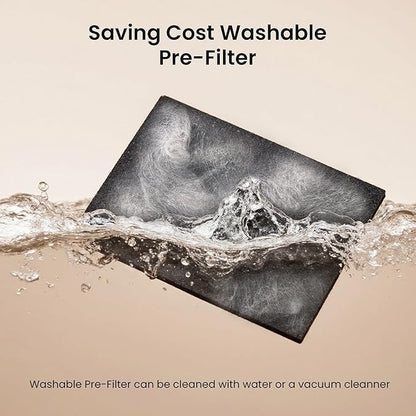 Pet Air Purifier for Home Large Room 2500 sq ft, H13 HEPA Washable Double-Sided Filter, Air Cleaner for Pet Hair Dander Odor Allergies Pollutant Smoke Dust, PM2.5 Air Quality Monitor, Auto Mode, Green