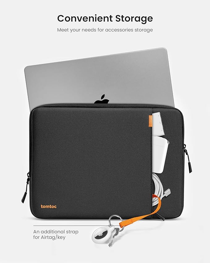 tomtoc 360 Protective Laptop Sleeve for 14-inch MacBook Pro M5/M4/M3/M2/M1 Pro/Max A3434 A3112 A3401 A3185 A2992 A2918 2025-2021, Water-Resistant Case Bag with Accessory Pocket for 13.8 Surface Laptop