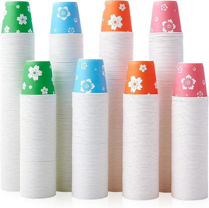 LITOPAK 800 Pack 3 oz Disposable Bathroom Cups, Colorful Small Disposable Paper Cups for Parties, Picnics, Barbecues, Travel and Events