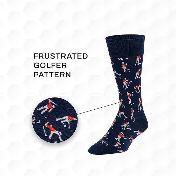 Shanker Golf Socks - Funny Angry Golfer Socks - Funny Golf Gift for Men - 1 Pair per Pack - Size 10-13