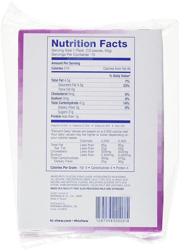 Hi-Chew Stick Grape, 1.76 Ounce (Pack of 10)