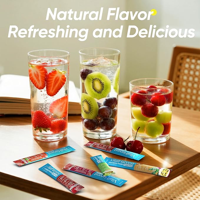 36 Sticks Electrolytes Powder Packets No Sugar Hydration Packets Electrolyte Liquid Daily IV Drink Mix with Strawberry Raspberry, Passion Fruit, Kiwi Green Apple, Cherry Pomegranate, Grape, Grapefruit