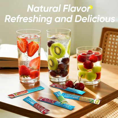 36 Sticks Electrolytes Powder Packets No Sugar Hydration Packets Electrolyte Liquid Daily IV Drink Mix with Strawberry Raspberry, Passion Fruit, Kiwi Green Apple, Cherry Pomegranate, Grape, Grapefruit
