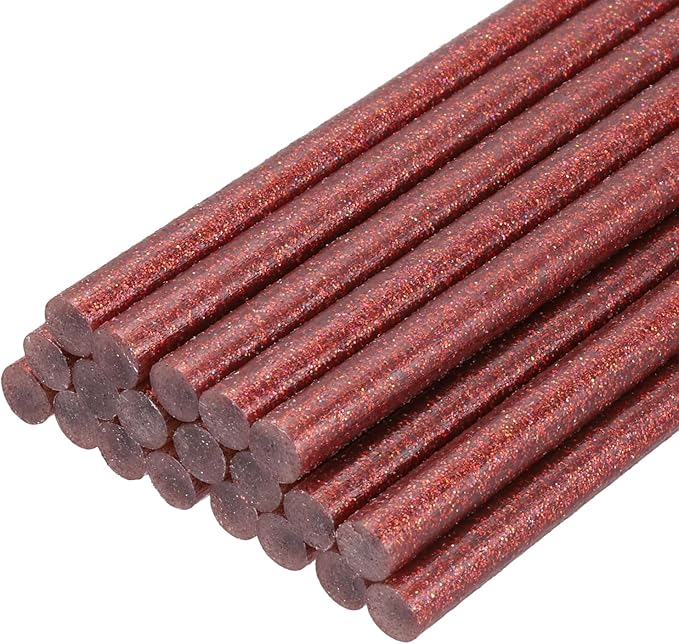 PATIKIL Hot Glue Sticks for Glue Gun, 20 Pcs Colored Hot Melt Adhesive Bulk Sticks for DIY Craft Projects Art Decoration Home Repairs, Dark Red (3.9" x 0.28")