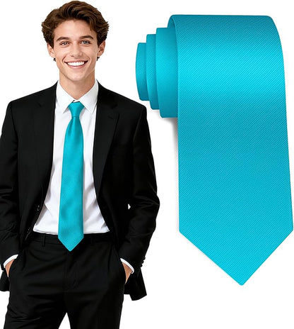 Fineknot Black Ties for Men, Formal Neckties for Men, Solid Color Mens Ties for Business, Wedding, Party, Mens Neck Tie