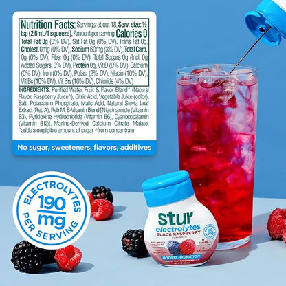 Stur Liquid Water Enhancer | Electrolyte Variety Pack | Naturally Sweetened | High in Antioxidants | Sugar Free | Zero Calories | Keto | Vegan | 5 Bottles, Makes 90 Drinks