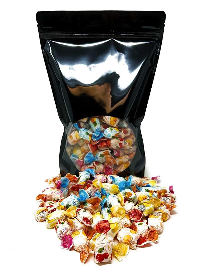 Holiday Fruit Filled Hard Candies - 3 lbs - Strawberry, Cherry, Pineapple, Orange and Lemon Flavored Bon Bons Filled with Real Fruit Pulp Bulk American Vintage Candy Assortment 48 oz.