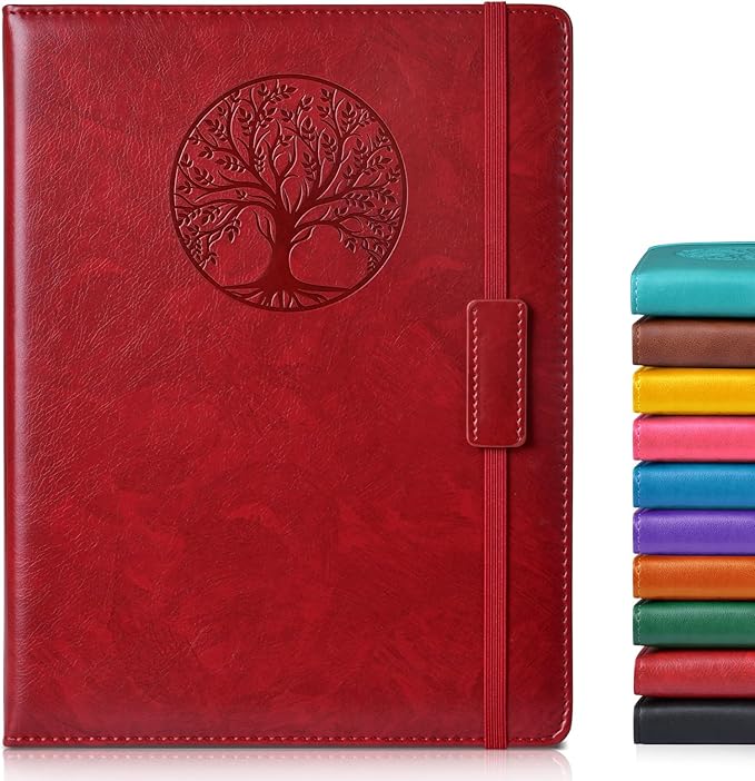 Lined Journal Notebook for Women Men,256 Pages B5 Large Hardcover Leather Journals for Writing,Travel,Business,Work,School,College Ruled Notebooks for Note Taking,Diary Notepad 7.8"×10.2"