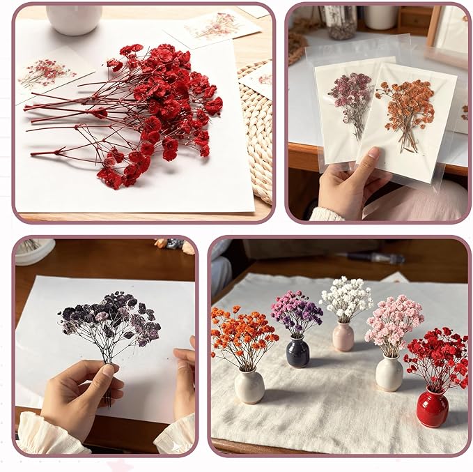 9 Pack Dried Flowers, Natural Pressed Flowers Kit for DIY Crafts, Scrapbook, Card Making,9 Colors