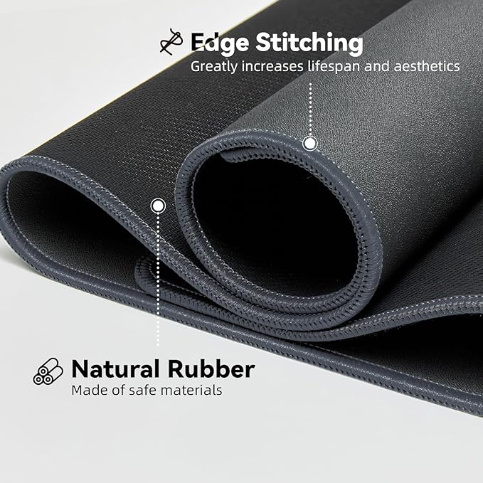 Waterproof Large Gaming Mouse Pad with Durable Stitched Edges, Non-Slip Rubber Base, Grainy Jacquard Mouse Mat Desk Pad for Home Office Gaming, 31.5''x11.8''x0.12'', Deep Gray