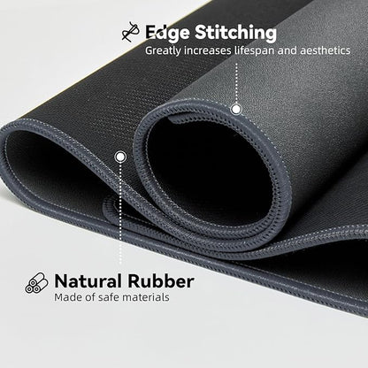 Waterproof Large Gaming Mouse Pad with Durable Stitched Edges, Non-Slip Rubber Base, Grainy Jacquard Mouse Mat Desk Pad for Home Office Gaming, 31.5''x11.8''x0.12'', Deep Gray