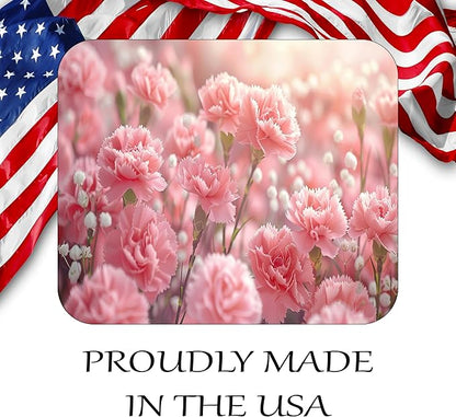 Floral Pattern Flower Mouse Pad Mat Mousepad for Desk Computer Laptop PC Gaming Home or Office Gift for Her Flowers (Pink Carnation MP107)
