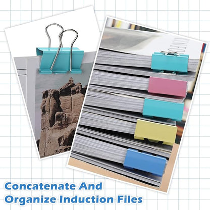 300 Pcs Medium Binder Clips Paper Clips Office Supplies Paper Clamps for Teachers Students School Office Business Paperwork Supplies (Assorted Colors, 1.25 Inch)