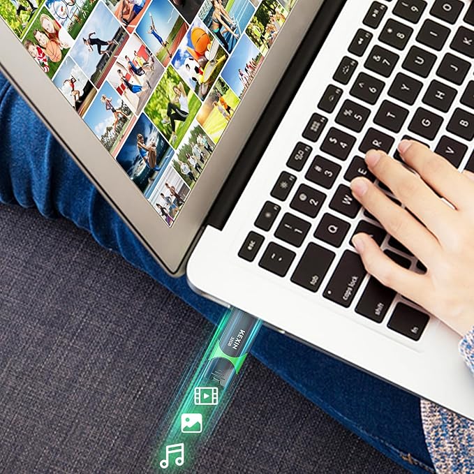 KEXIN 10 Pack 32GB Flash Drive USB 3.0 Flash Drive 32G Thumb Drive 3.0 USB Drive Bulk Jump Drive Swivel Pen Drive with LED Indicator 32G 10Pack Black+ Green