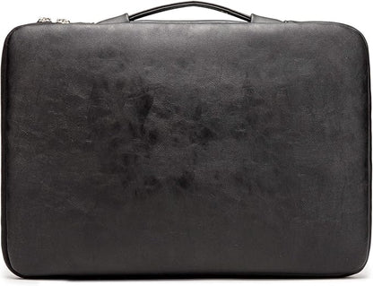 Kinmac 360 Degree Protective Laptop Sleeve Case Bag with Handle for MacBook Air 15 inch and 15 inch-15.6 inch HP Lenovo Dell ASUS Acer Notebook Computer (Black PU)