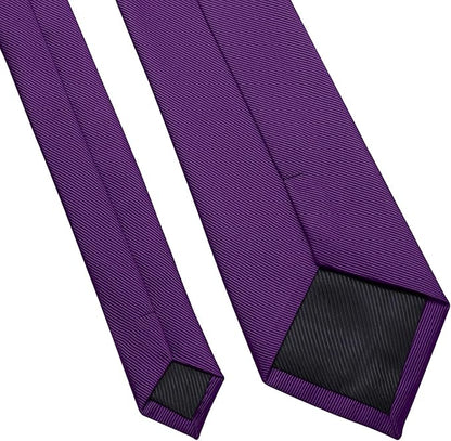 DecTwig Men's Ties Solid Color Formal Neckties 3.15" (8CM) Black Ties For Men