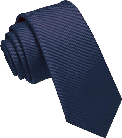 JEMYGINS 2.4" Solid Color Skinny Tie Slim Necktie for Men
