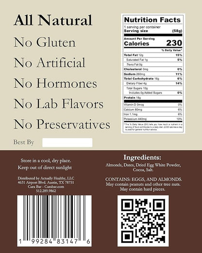 CuraBar Protein Bars – Chocolate Sea Salt, 17g Protein, Low Carb, Gluten Free, Dairy Free, Healthy Snack, Seed Oil Free, No Artificial Ingredients, 12 Count