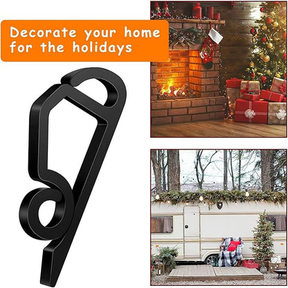 120 Pcs Christmas Light Clips Outside Gutter Hooks - Plastic Holiday Gutter Light Weatherproof Hooks for Halloween Christmas Roof Tree Hanging Outdoor Decoration String Lights (Black)