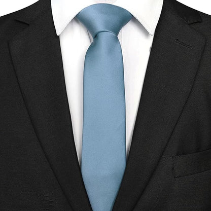 RBOCOTT 2.4“ Solid Color Skinny Tie Business Wedding Necktie for Men(6cm)