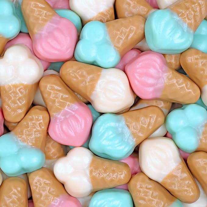 Kervan Candy Bebeto Ice Cream Gummies - Fruity, Soft & Sweet Gummy Candy Bulk for Kids, Gift Snacks and Parties - Small, Gluten Free Ice Cream Cones - Party Size Bag (5 lbs)