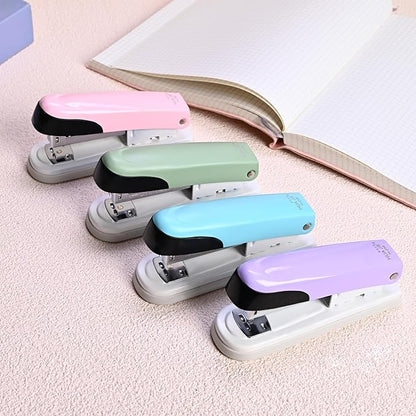 Temiary Stapler, Desktop Metal Staplers with 2000 Standard Staples, 25 Sheet Capacity, One Finger Stapling, Jam Free, No Effort Staplers for Classroom, Office or Desk (Pink)