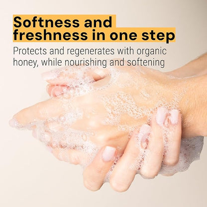 Panier des Sens - Moisturizing Hand Soap - Honey Fragrance - French Traditional Savon de Marseille Soap with Coconut Oil - Refillable Kitchen & Bathroom Soap - 16.9 Fl.oz Liquid Hand Wash 97% Natural