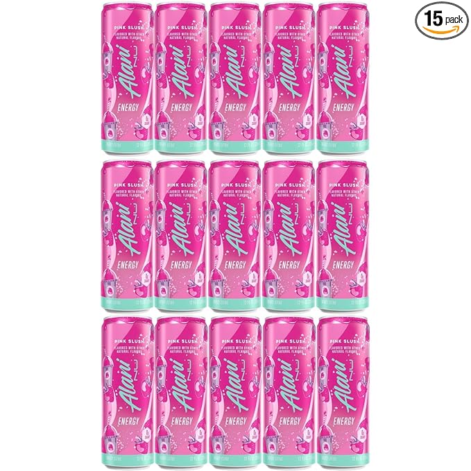 Generic AIani. Nu Sugar Free Energy Drink - Pack Of 15 - Pink Slush (Strawberries & Cream) Flavor - -12 fl. oz - By The Munchie Mix