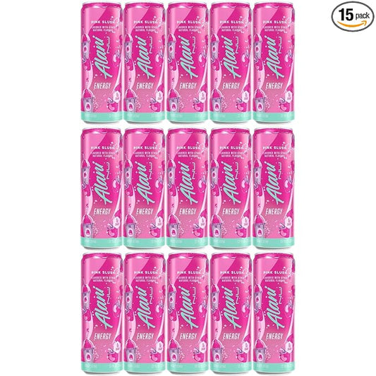 Generic AIani. Nu Sugar Free Energy Drink - Pack Of 15 - Pink Slush (Strawberries & Cream) Flavor - -12 fl. oz - By The Munchie Mix
