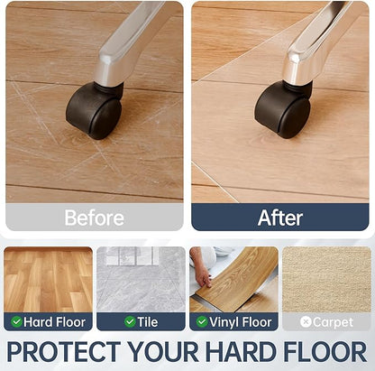 Desk Chair Mat for Hard Floors, 48" x 30" Office Clear Protector Mat for Hardwood, Easy Glide Plastic Floor Mat for Office Home (Rectangle)