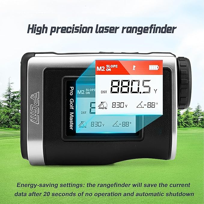 PGM Golf Rangefinder with Slope 600/1300 Yards, 7X Magnification Laser Range Finder Golf with Flag Pole Locking Vibration, Golf Gifts Accessories with Range Finder Magnetic Strap for Men