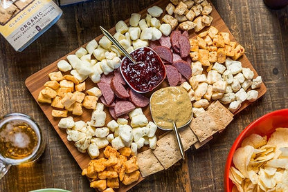 Cheese Bros Deluxe Char-CURD-erie Gift Box | Fresh from Wisconsin | Includes Flavored Curds, Mustard, Summer Sausage, Jam and Organic Crackers | Ready to Serve Charcuterie Board