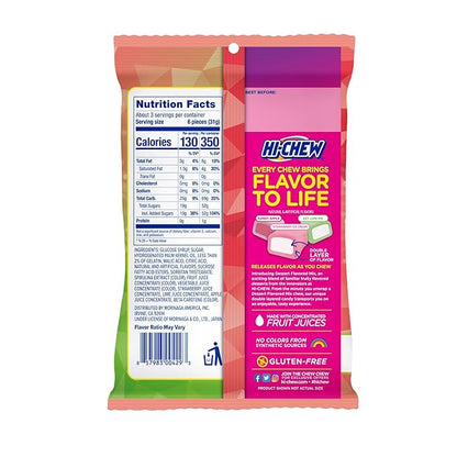 HI-CHEW Dessert Mix, 6 Bags, 3oz Each - Apple, Key Lime Pie, Strawberry Ice Cream - Unique Fun Soft & Chewy Candy - Immensely Creamy Fruity Candy Flavors - Individually Wrapped for Sharing