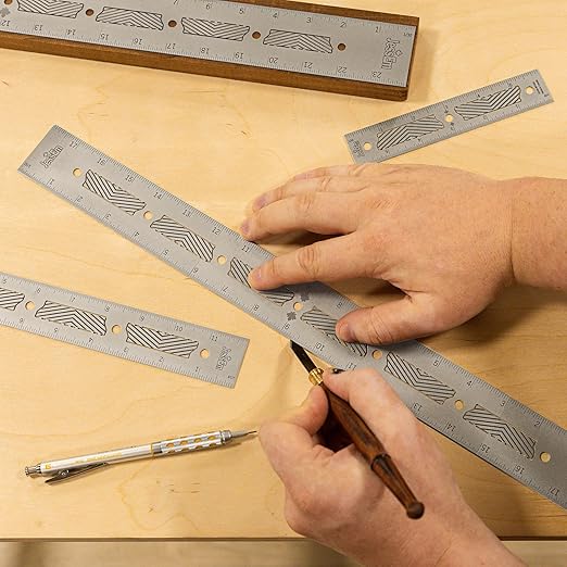JessEm 07410 Stainless Steel 6 Inch Precision Ruler with Patented Flex Grip and Fade Resistant Markings