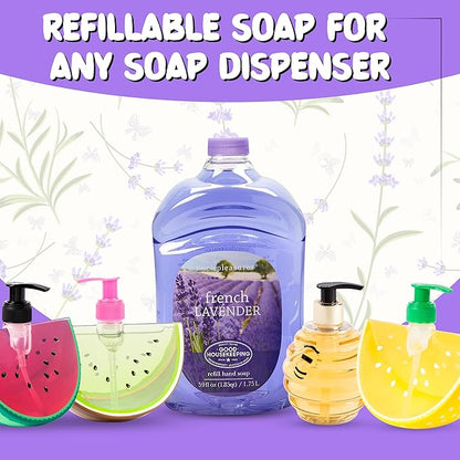 SIMPLE PLEASURES Premium Hand Soap Collection - French Lavender Scent, 7.9 oz Bottle with Jumbo 59 oz Refill - Goodhousekeeping Seal Approved - Multiple Scents Handsoap - Lavendar Hand Soap Refills
