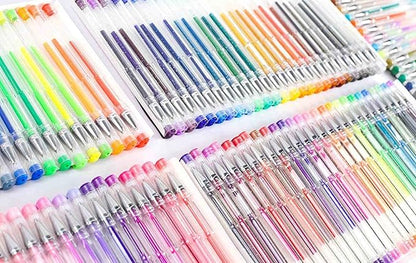 feela Gel Pens Set, 260 Pack 130 Colored Gel Pens Plus 130 Refills for Adult Coloring Books Drawing Kid Doodling Writing Sketching Highlighter Art Markers