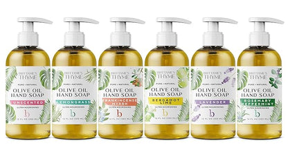 Brittanie’s Pure Castile Liquid Soap Refill, Rosemary/Lavender/Frankincense, 12 Ounce Pack of 3 | Dish Soap, Hair & Body, Home, Gentle and Pure, Made with Natural Luxurious Oils, Vegan & Gluten Free