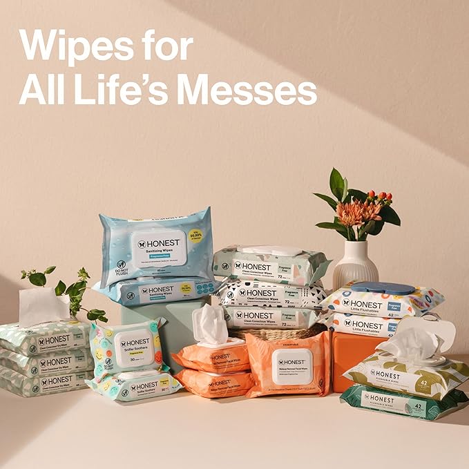 The Honest Company Hypoallergenic Multi-Use Baby Wipes for Sensitive Skin, Geo Mood, 576 Count