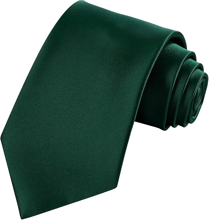 TIE G 5pcs Tie Set in WHITE OR BLACK GIFT BOX: Solid Color Necktie, Satin Bow Tie, Pocket Square, Lapel, Cuff Links