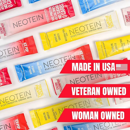 NEOTEIN: Electrolyte Powder Packets, Protein Powder with 10g Protein & Collagen - Hydration Packets - Zero Sugar, NO Fillers, NO Carbs | Variety Pack | 40 Calories | Keto & Paleo | Pack of 24