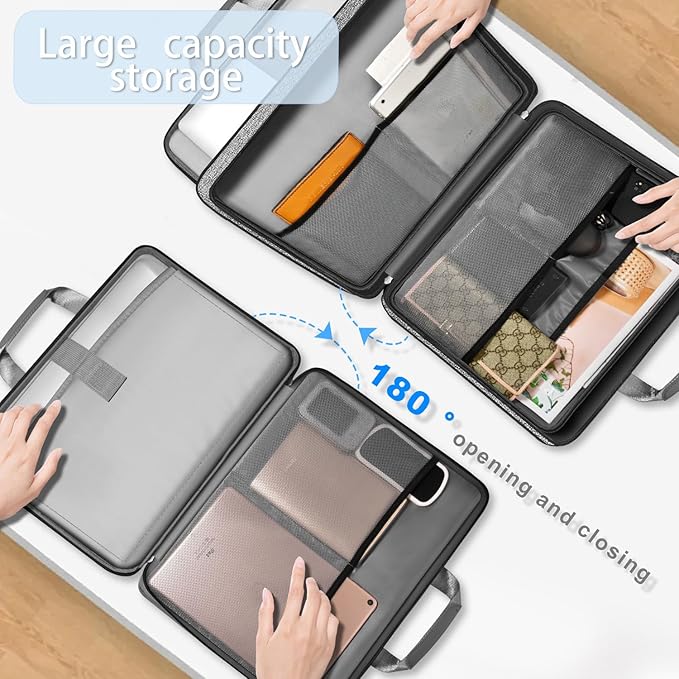 ZINZ Laptop Case 15 15.6 16 inch Sleeve, Expandable Computer Hand Bag with Multi-pockets Compatible with MacBook Pro 16 inch M4/M3/M2/M1, MacBook Air/Pro 15 inch and 15-16 inch Notebooks，G01BK01