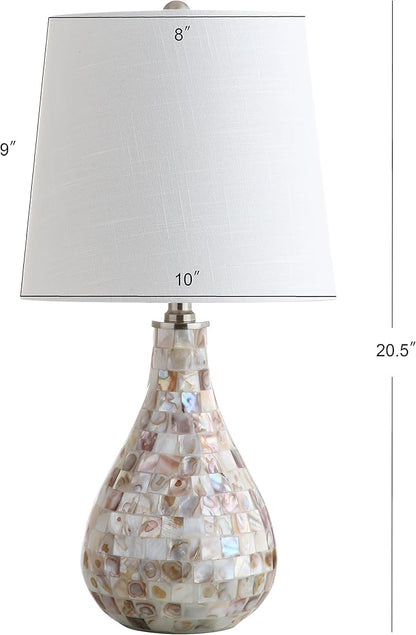 JONATHAN Y JYL1024A Mona 20.5" Mini LED Table Lamp, Cottage, Coastal, Transitional, Modern, Elegant, Office, Living Room, Family Room, Dining Room, Bedroom, Hallway, Foyer, Seashell
