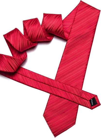 Barry.Wang Tie Sets for Men Silk Solid Necktie Stain Ties Handkerchief Pocket Square Cufflinks Wedding Business Dyed