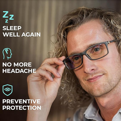 Prospek Reading Glasses Blue Light Blocking For Men DYNAMIC +0.5 Diopters - High Optical Quality Lenses - Regular Size
