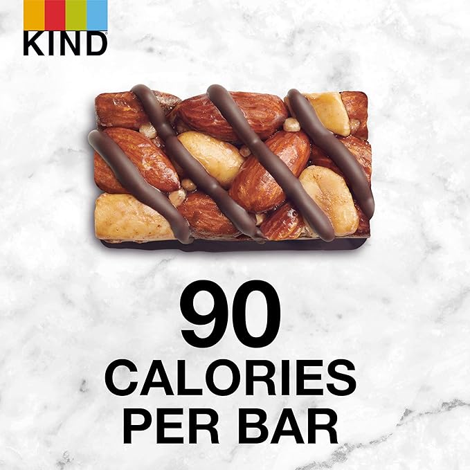 KIND Bar Minis, Dark Chocolate Nuts & Sea Salt, Gluten Free, 100 Calories, Low Sugar, 80 Count