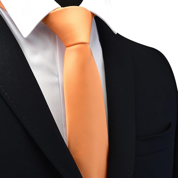 Branduce 3.15"（8cm） Mens Solid Satin Tie Pure Color Necktie for Business and Wedding + Gift Box
