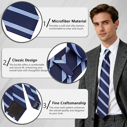 Fineknot Ties for Men, Jacquard Neck Ties, Mens Plaid Paisley Striped Tie, Classic Floral Mens Ties for Wedding Business