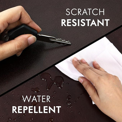 Elizo Leather Desk Mat Desk Pad Blotter Set - Real Full-Grain Leather (32x16) 2-Layer Genuine Desk Cover Protector & Large Mouse Pad, Computer Keyboard Desk Accessories for Office & Home