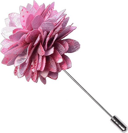 GUSLESON 3.15"（8cm） Mens Floral Tie and Lapel Pin Necktie Hankerchief Cufflinks Set for Men