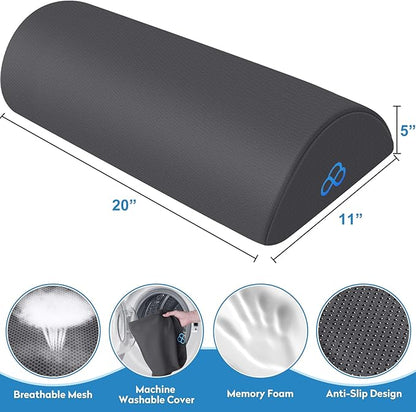 StepLively Foot Rest Ergonomic Pillow for Under Desk at Work, Anti-Fatigue Footrest Support Pillow for Fatigue & Pain Relief, Comfortable for Office Chair, Car Seat & Gaming Chair - Grey, Large